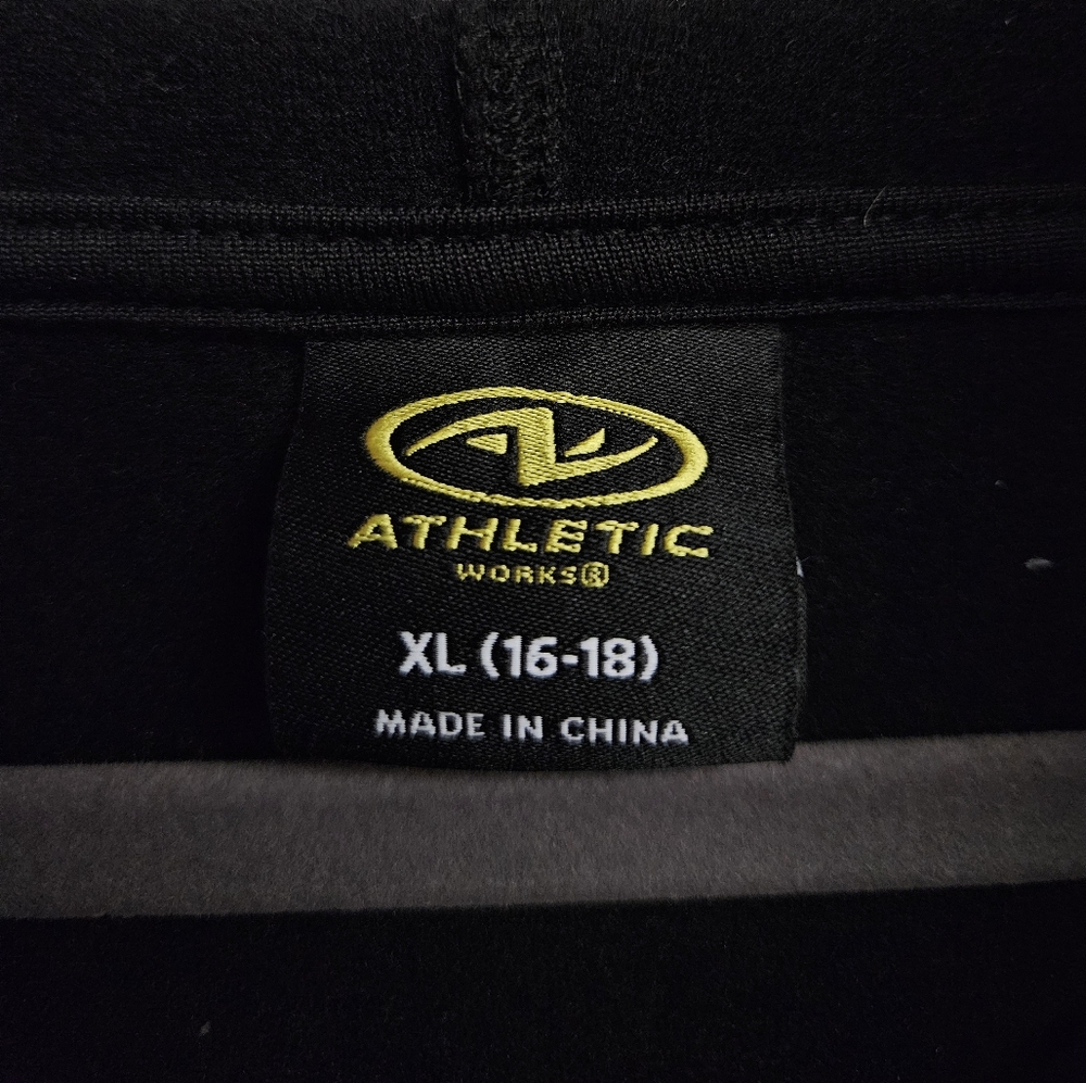Black Athletic Zip-up Hoodie - Picture 3 of 4